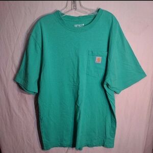 Carhartt Men's Loose Fit Workwear Short sleeve T-Shirt Kelly Green L EUC